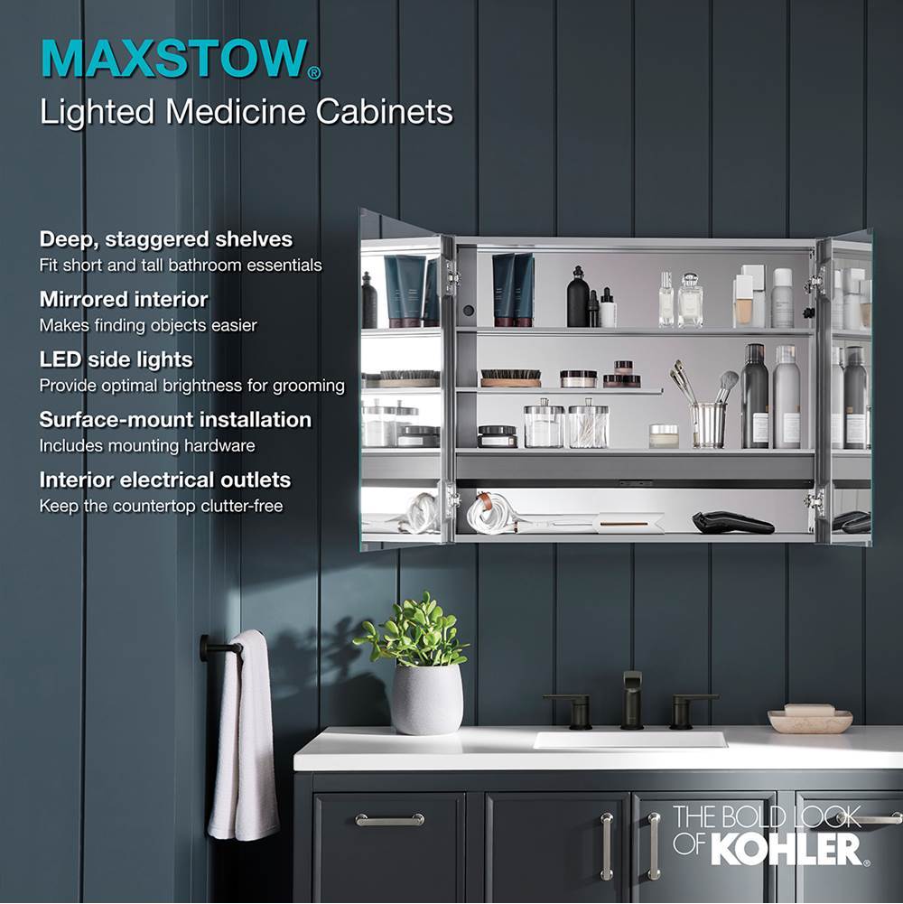 Maxstow 17'' x 40'' lighted medicine cabinet