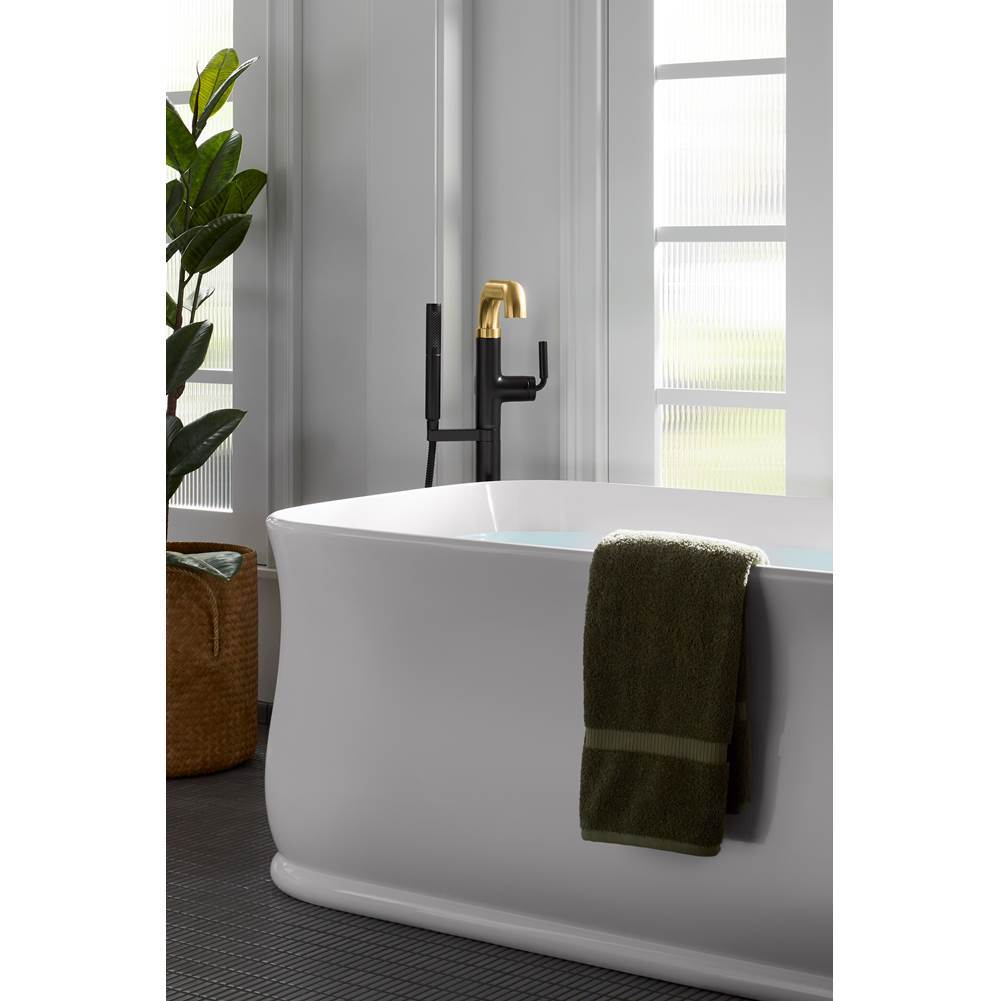 ToneE Floor-mount bath filler trim with handshower