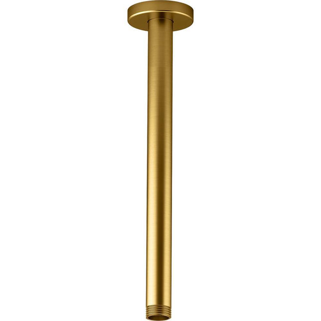 Kohler - Statement 12'' ceiling-mount single-function rainhead arm and flange - Vibrant Brushed Moderne Brass