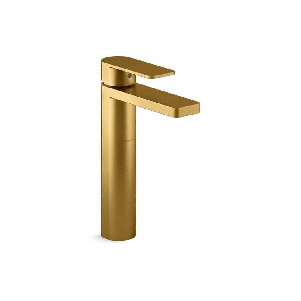 Kohler - Parallel Tall single-handle bathroom sink faucet, 1.2 gpm - Vibrant Brushed Moderne Brass