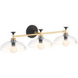 Kohler - ToneE Three-light sconce - Black with Brass Trim