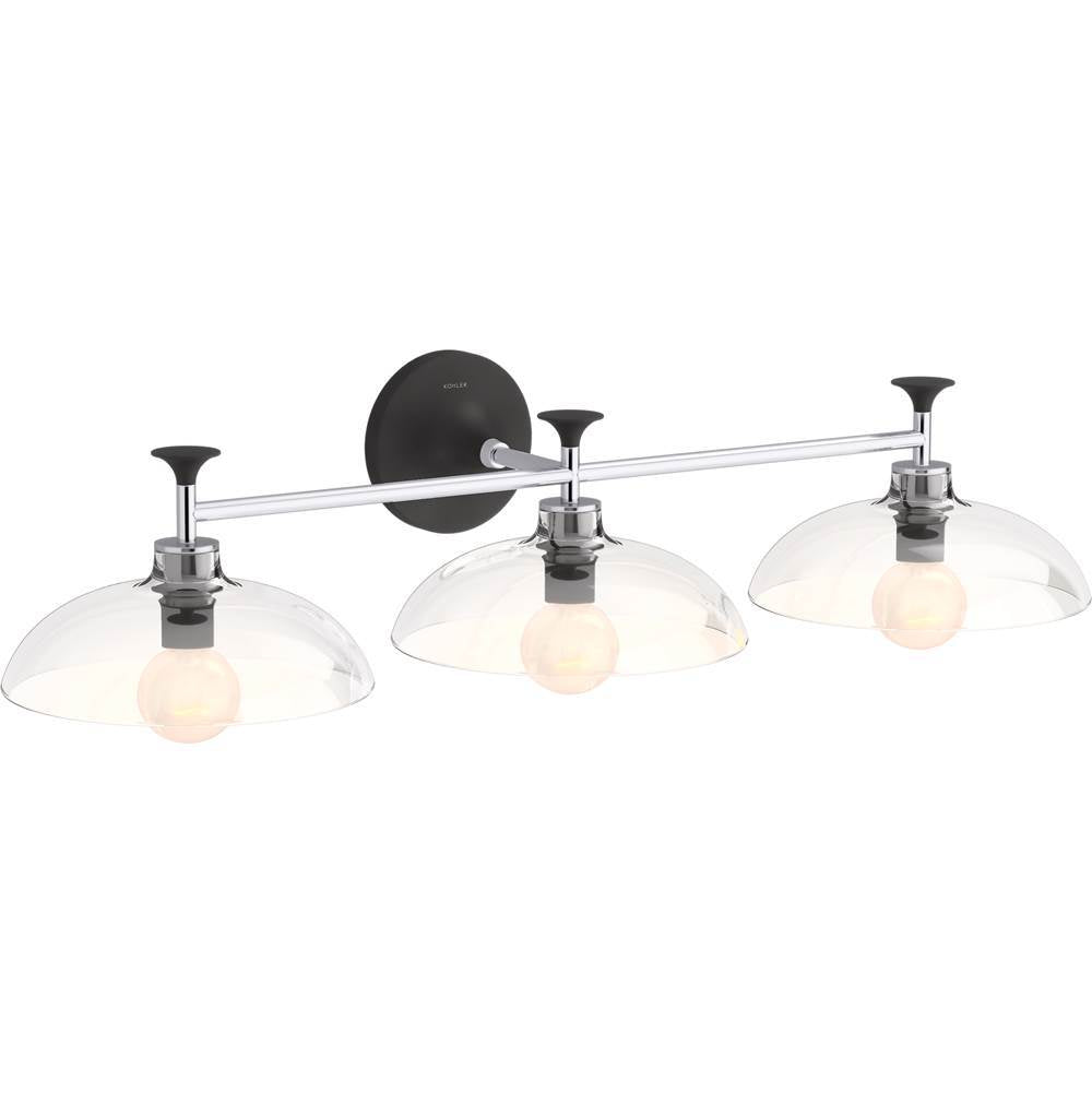 Kohler - ToneE Three-light sconce - Polished Chrome With Matte Black