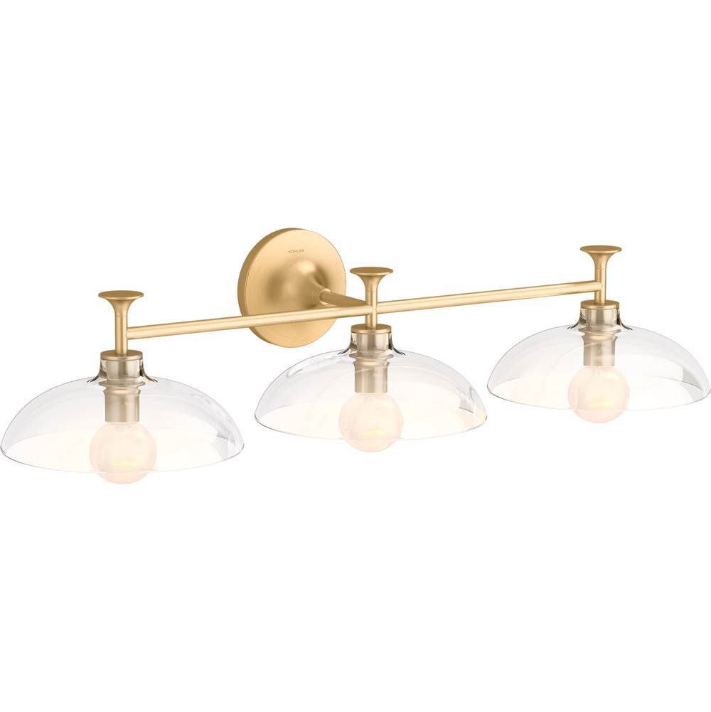 Kohler - ToneE Three-light sconce - Brushed Moderne Brass