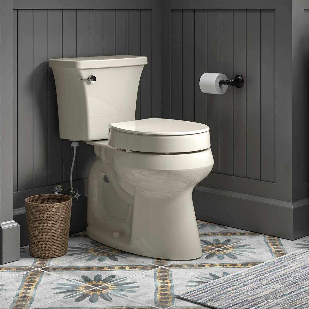 Hyten Elevated Quiet-CloseE round-front toilet seat