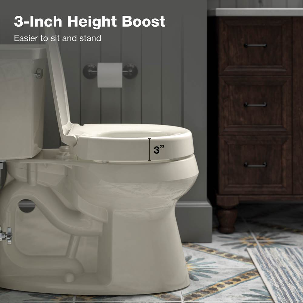 Hyten Elevated Quiet-CloseE round-front toilet seat