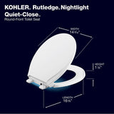 Rutledge Nightlight ReadyLatch Quiet-CloseE round-front toilet seat