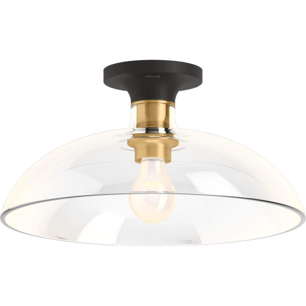 Kohler - ToneE 15'' flush-mount - Black with Brass Trim