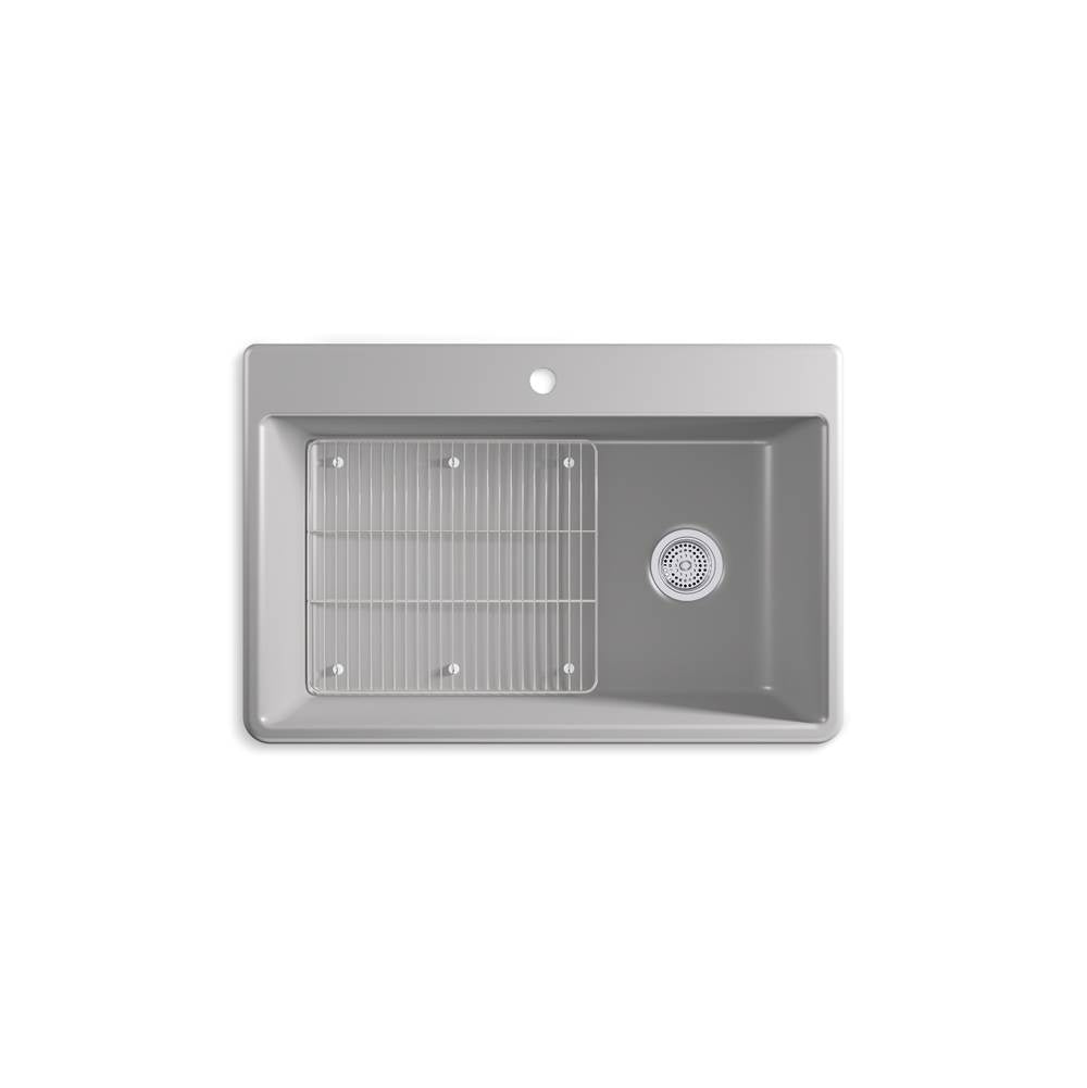 Kohler - Kennon 33'' top-/undermount single-bowl kitchen sink - Matte Grey