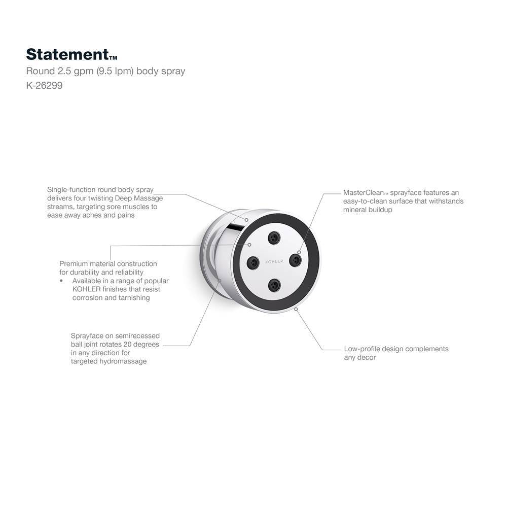 Statement Round single-function body spray, 2.5 gpm
