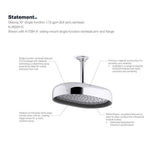 Statement Oblong 12'' single-function rainhead, 1.75 gpm