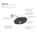 Statement Three-function showerhead, 2.5 gpm