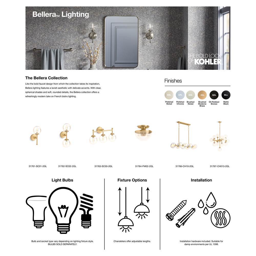 BelleraE 38'' linear chandelier