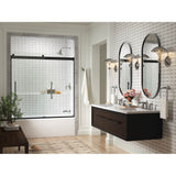 Levity Plus Frameless sliding bath door, 61-9/16'' H x 56-5/8 - 59-5/8'' W, with 5/16''-thick Crystal Clear glass
