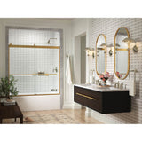 Levity Plus Frameless sliding bath door, 61-9/16'' H x 56-5/8 - 59-5/8'' W, with 5/16''-thick Crystal Clear glass