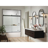 Levity Plus 61-9/16'' H sliding bath door with 3/8''-thick glass