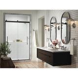 Levity Plus Frameless sliding shower door, 77-9/16'' H x 56-5/8 - 59-5/8'' W, with 5/16''-thick Crystal Clear glass