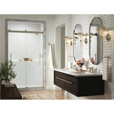 Levity Plus Frameless sliding shower door, 77-9/16'' H x 56-5/8 - 59-5/8'' W, with 5/16''-thick Crystal Clear glass