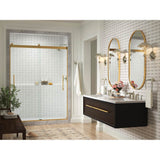 Levity Plus Frameless sliding shower door, 81-5/8'' H x 56-5/8 - 59-5/8'' W, with 3/8''-thick Crystal Clear glass