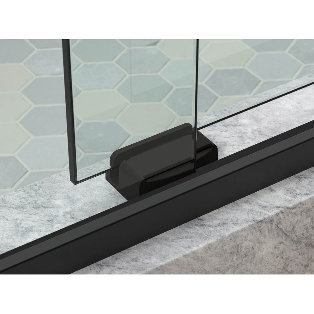 Levity Plus Frameless sliding bath door, 61-9/16'' H x 56-5/8 - 59-5/8'' W, with 5/16''-thick Crystal Clear glass