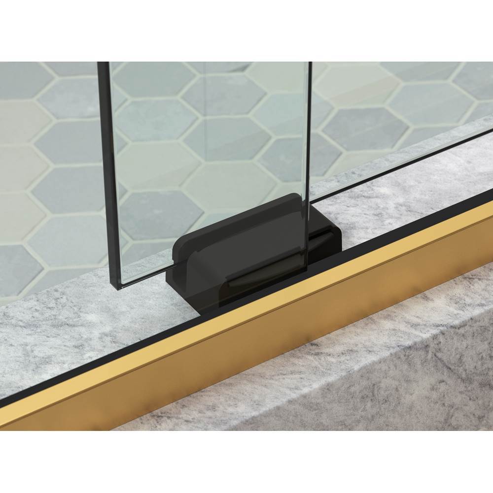 Levity Plus 61-9/16'' H sliding bath door with 3/8''-thick glass