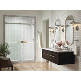 Levity Plus Frameless sliding shower door, 81-5/8'' H x 56-5/8 - 59-5/8'' W, with 3/8''-thick Crystal Clear glass