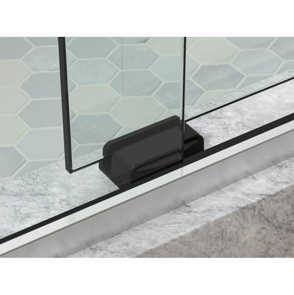 Levity Plus Frameless sliding shower door, 77-9/16'' H x 56-5/8 - 59-5/8'' W, with 5/16''-thick Crystal Clear glass