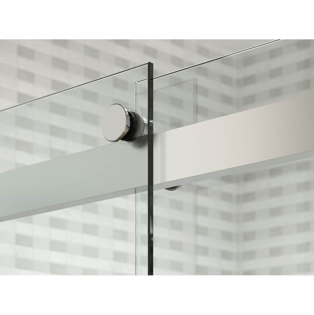 Levity Plus 61-9/16'' H sliding bath door with 3/8''-thick glass