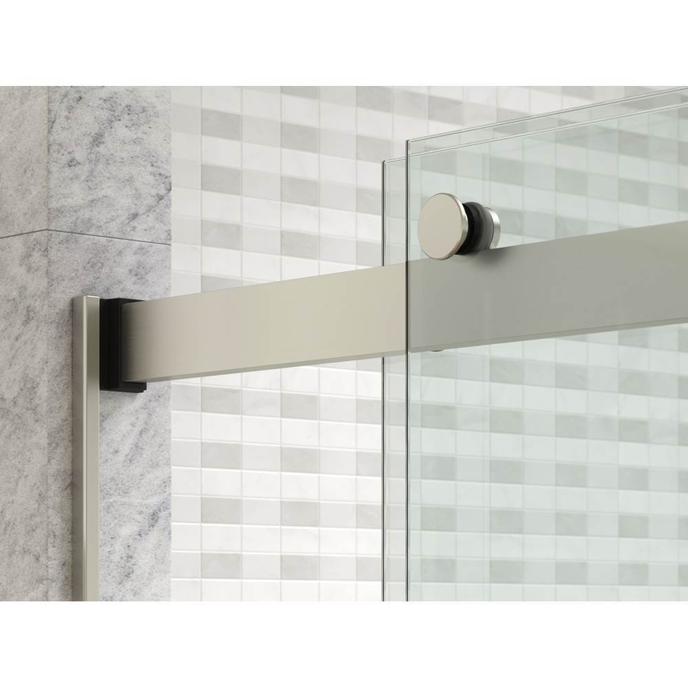Levity Plus 61-9/16'' H sliding bath door with 3/8''-thick glass