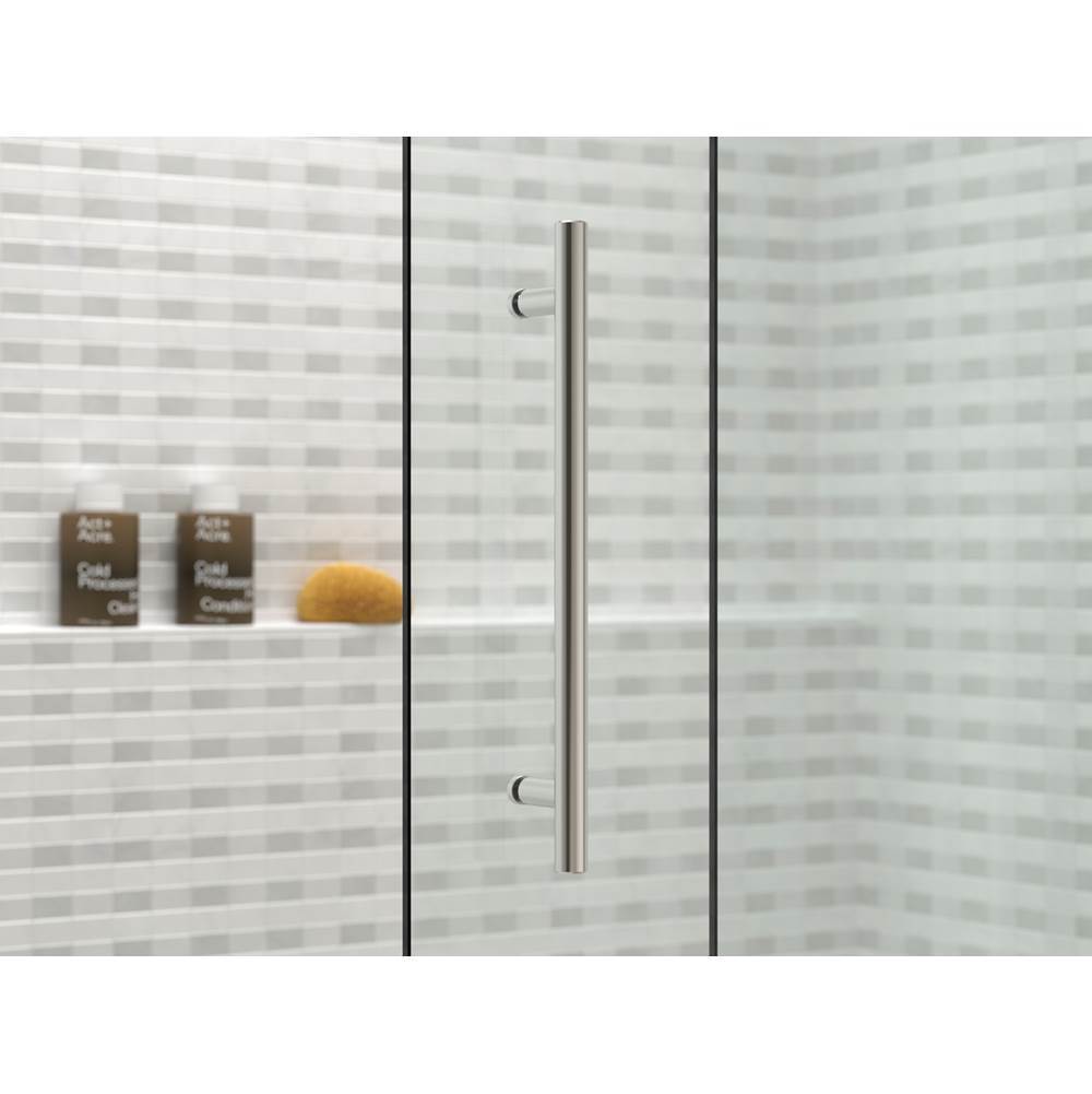 Levity Plus Frameless sliding shower door, 77-9/16'' H x 44-5/8 - 47-5/8'' W, with 5/16''-thick Crystal Clear glass
