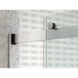 Levity Plus Frameless sliding bath door, 61-9/16'' H x 56-5/8 - 59-5/8'' W, with 5/16''-thick Crystal Clear glass