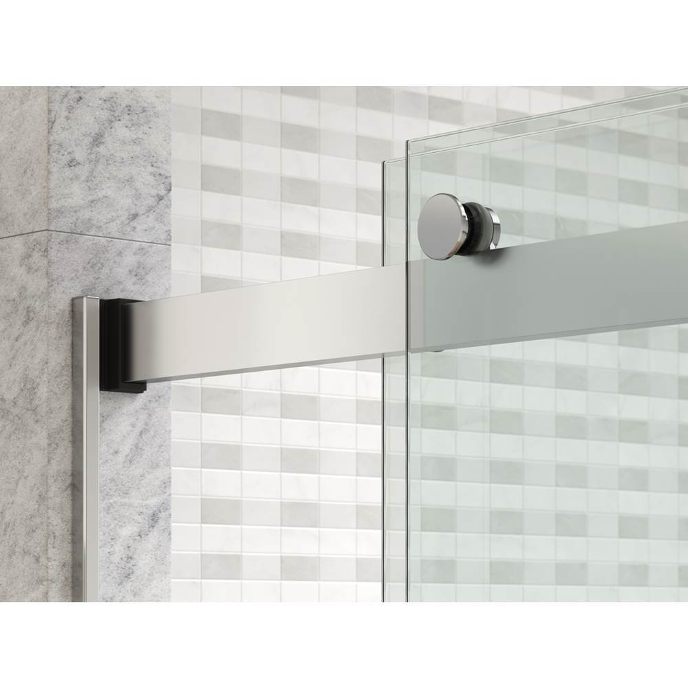 Levity Plus 61-9/16'' H sliding bath door with 3/8''-thick glass