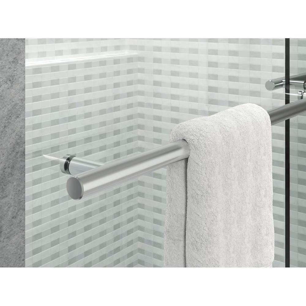Levity Plus Frameless sliding shower door, 77-9/16'' H x 56-5/8 - 59-5/8'' W, with 5/16''-thick Crystal Clear glass