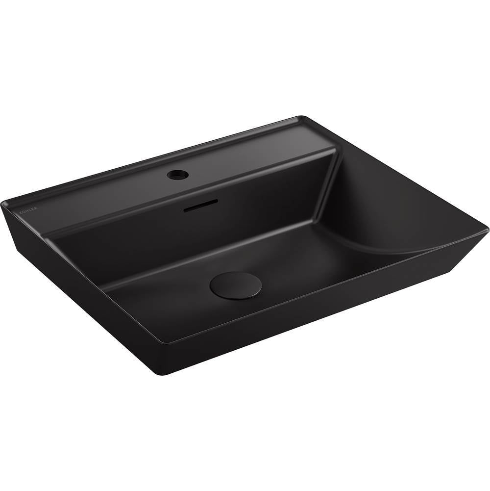 Kohler - Brazn 23'' rectangular vessel bathroom sink - Honed Black
