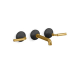 Kohler - ToneE Wall-mount bathroom sink faucet trim, 1.2 gpm - Matte Black with Brushed Moderne Brass