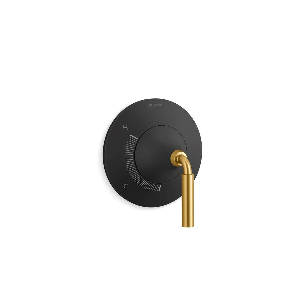 Kohler - ToneE Rite-Temp valve trim - Matte Black with Brushed Moderne Brass