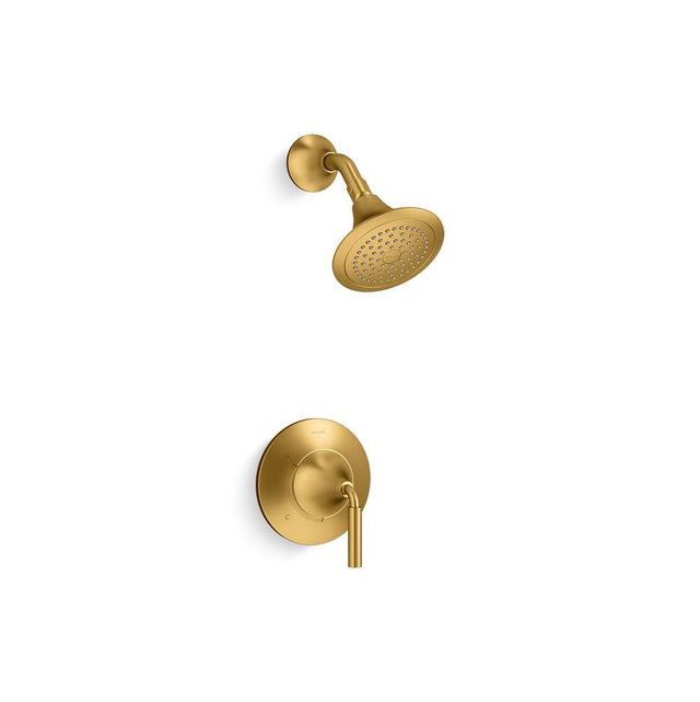 Kohler - ToneE Rite-Temp shower trim kit, 1.75 gpm - Vibrant Brushed Moderne Brass