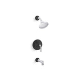 Kohler - ToneE Rite-Temp bath and shower trim kit, 2.5 gpm - Polished Chrome With Matte Black