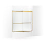 Kohler - Levity Plus Frameless sliding bath door, 61-9/16'' H x 56-5/8 - 59-5/8'' W, with 5/16''-thick Crystal Clear glass - Vibrant Brushed Moderne Brass