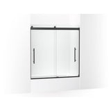 Kohler - Levity Plus Frameless sliding bath door, 61-9/16'' H x 56-5/8 - 59-5/8'' W, with 5/16''-thick Crystal Clear glass - Matte Black
