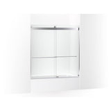 Kohler - Levity Plus Frameless sliding bath door, 61-9/16'' H x 56-5/8 - 59-5/8'' W, with 5/16''-thick Crystal Clear glass - Bright Polished Silver