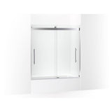 Kohler - Levity Plus Frameless sliding bath door, 61-9/16'' H x 56-5/8 - 59-5/8'' W, with 5/16''-thick Crystal Clear glass - Bright Polished Silver