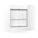 Kohler - Levity Plus Frameless sliding bath door, 61-9/16'' H x 56-5/8 - 59-5/8'' W, with 5/16''-thick Crystal Clear glass - Matte Black