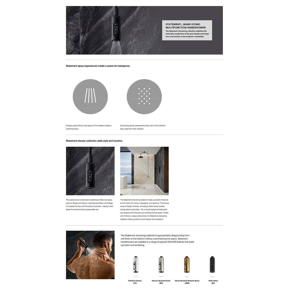 Statement Iconic wand two-function handshower, 2.5 gpm