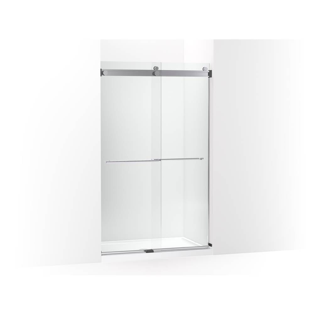 Kohler - Levity Plus Frameless sliding shower door, 77-9/16'' H x 44-5/8 - 47-5/8'' W, with 5/16''-thick Crystal Clear glass - Bright Polished Silver