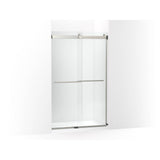 Kohler - Levity Plus Frameless sliding shower door, 77-9/16'' H x 44-5/8 - 47-5/8'' W, with 5/16''-thick Crystal Clear glass - Anodized Brushed Nickel