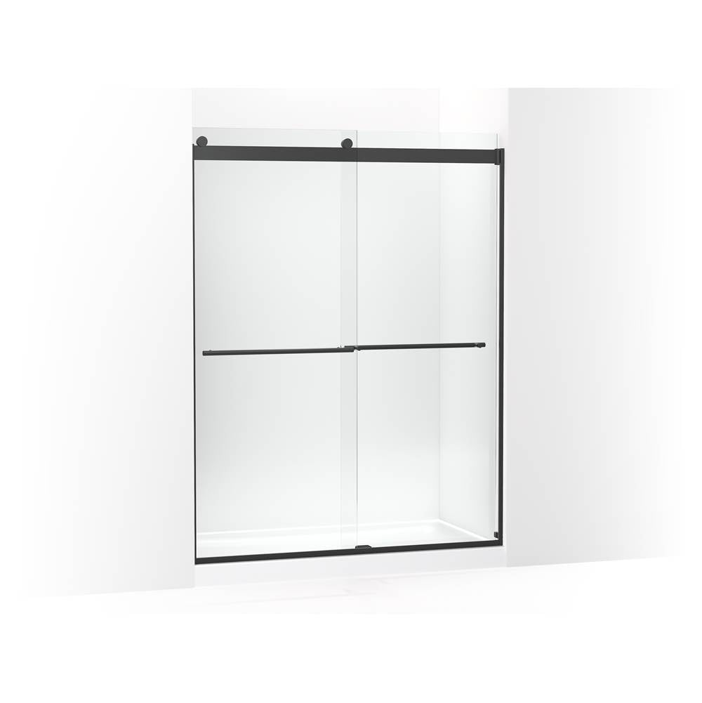 Kohler - Levity Plus Frameless sliding shower door, 77-9/16'' H x 56-5/8 - 59-5/8'' W, with 5/16''-thick Crystal Clear glass - Matte Black