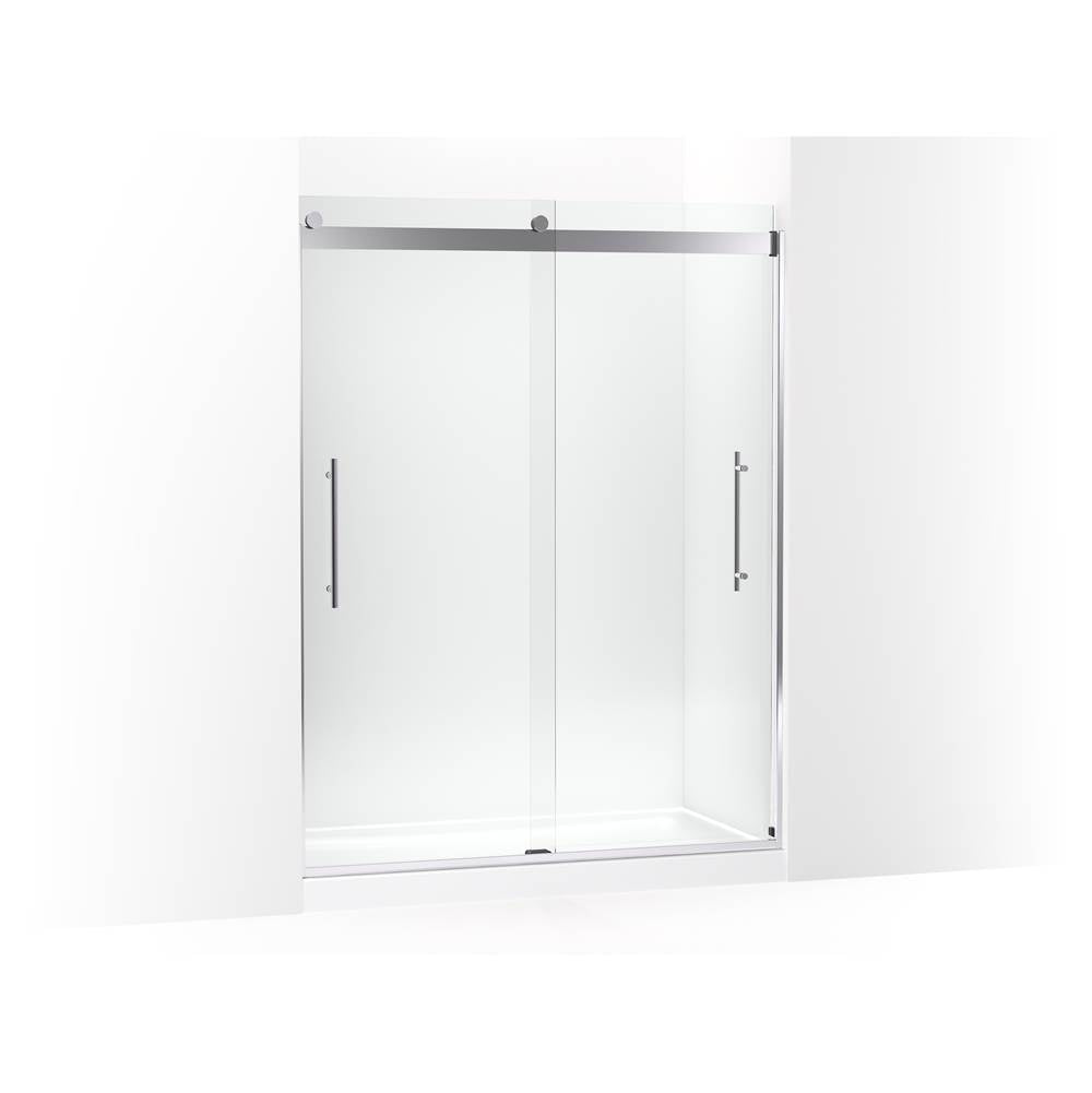 Kohler - Levity Plus Frameless sliding shower door, 77-9/16'' H x 56-5/8 - 59-5/8'' W, with 5/16''-thick Crystal Clear glass - Bright Polished Silver