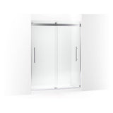 Kohler - Levity Plus Frameless sliding shower door, 77-9/16'' H x 56-5/8 - 59-5/8'' W, with 5/16''-thick Crystal Clear glass - Bright Polished Silver