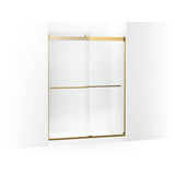 Kohler - Levity Plus Frameless sliding shower door, 77-9/16'' H x 56-5/8 - 59-5/8'' W, with 5/16''-thick Crystal Clear glass - Vibrant Brushed Moderne Brass