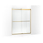 Kohler - Levity Plus Frameless sliding shower door, 77-9/16'' H x 56-5/8 - 59-5/8'' W, with 5/16''-thick Crystal Clear glass - Vibrant Brushed Moderne Brass